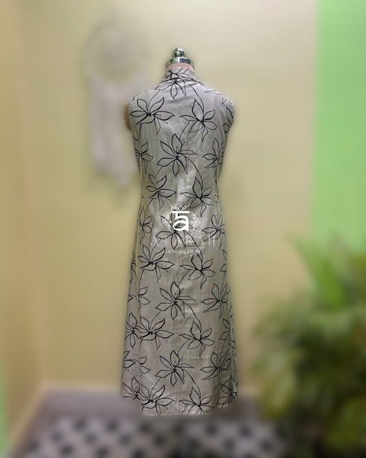 line printed floral dress.