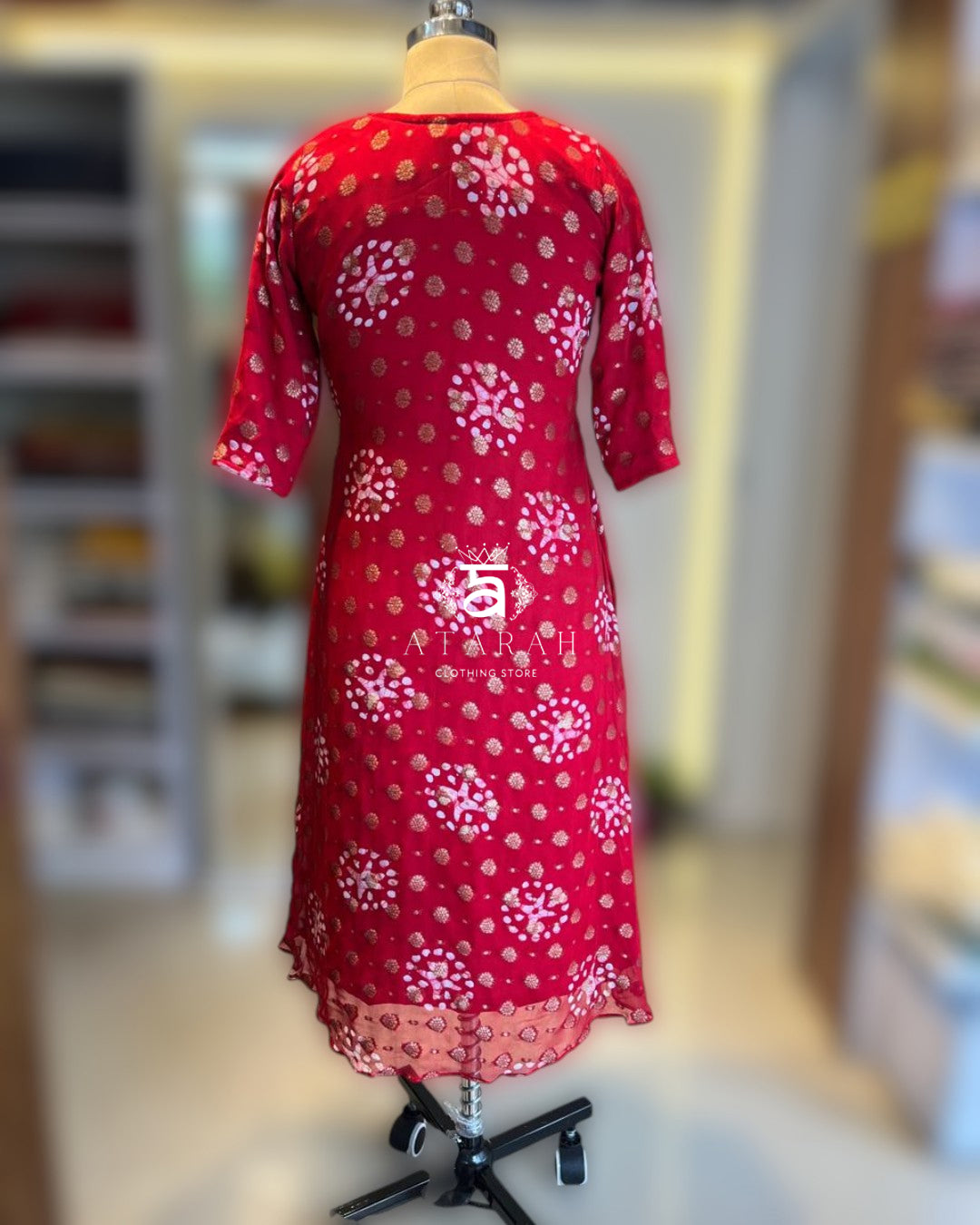 Red Aaliya style kurta