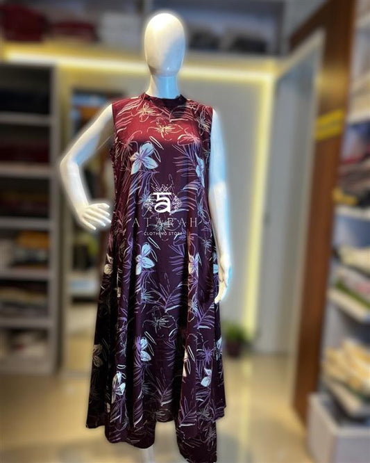 cord set with floral design.( Sleeves attached.)