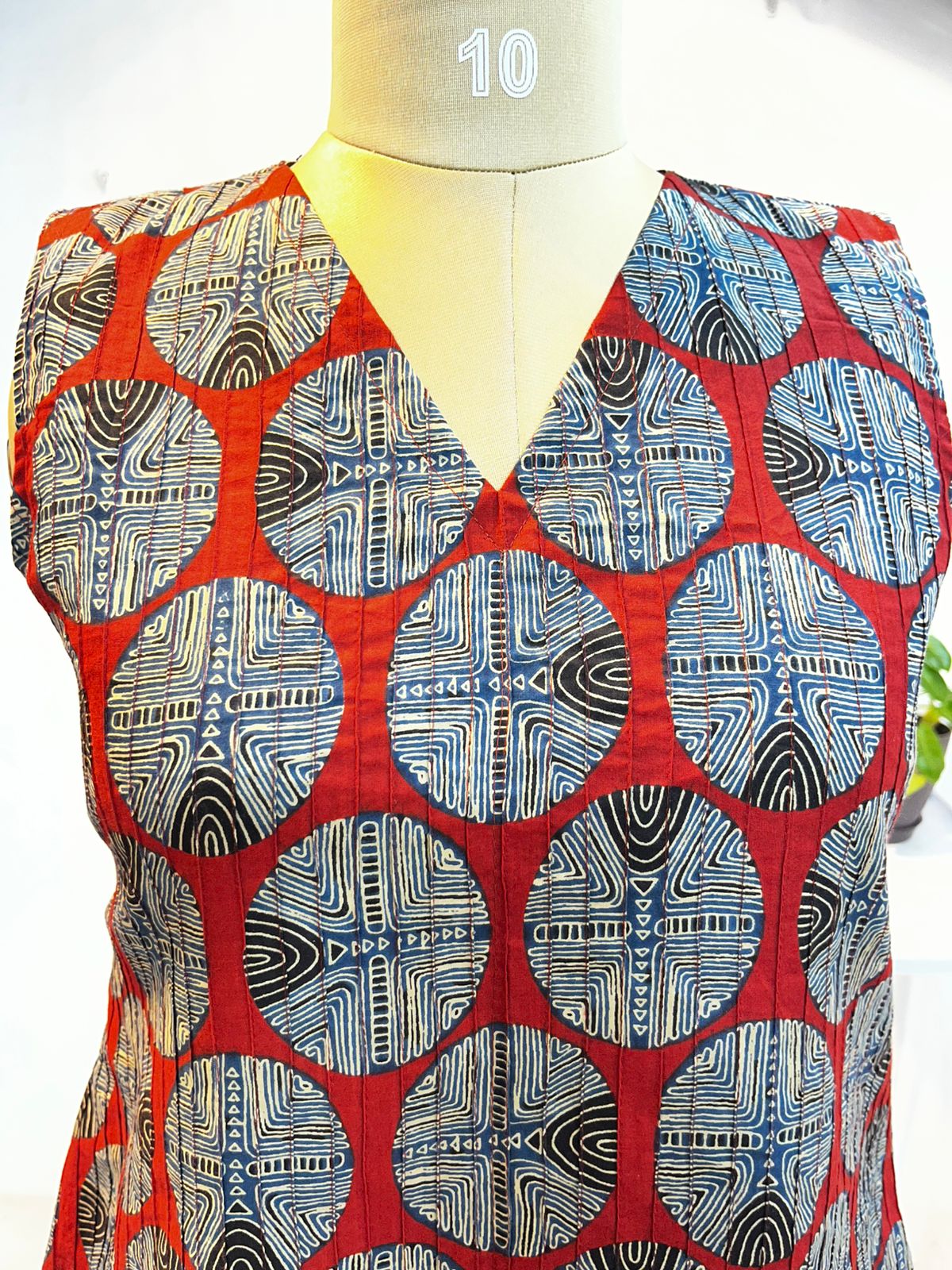 Circular Motif A-Line Midi Dress
