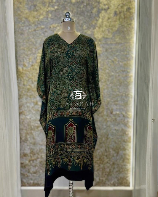 Designer Printed Green Kafthan