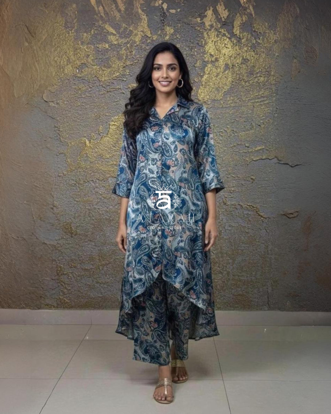 Azure Paisley Flow Set