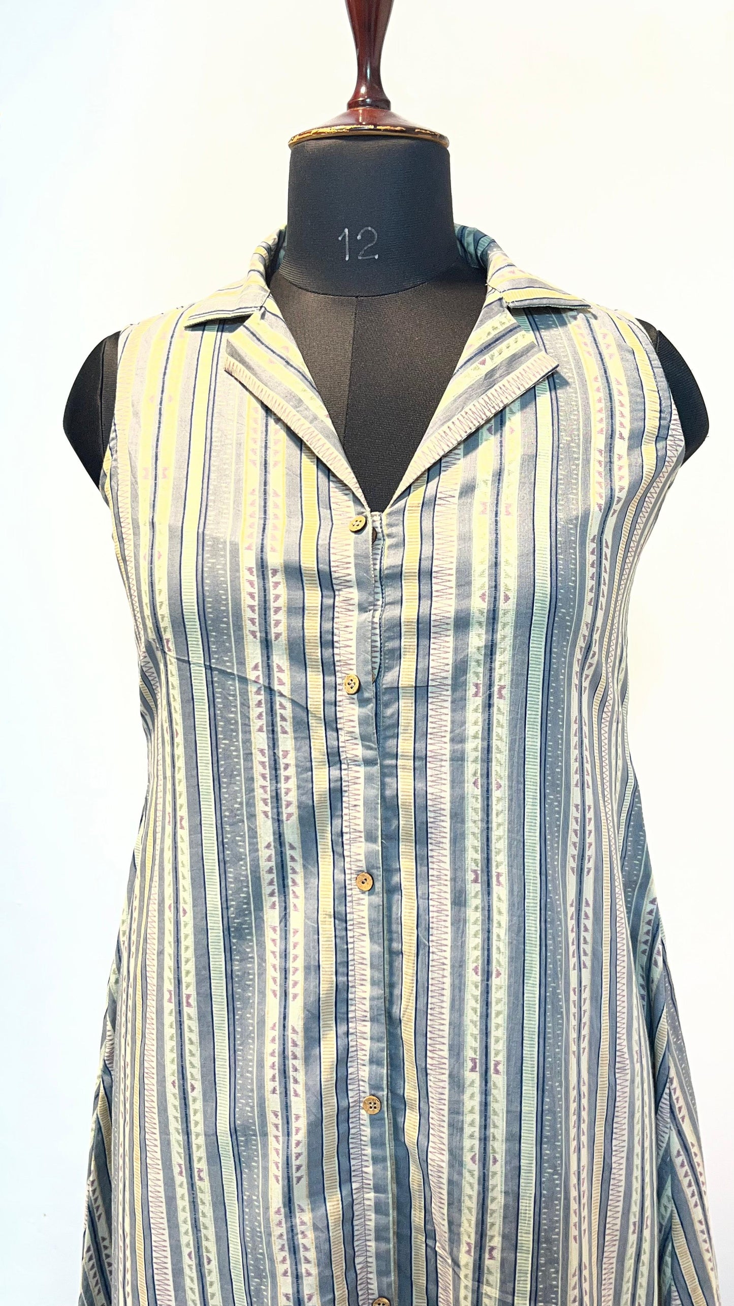 Sage Stripe Shirt Dress