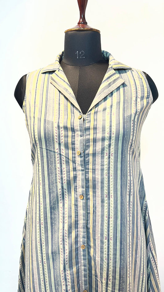 Sage Stripe Shirt Dress