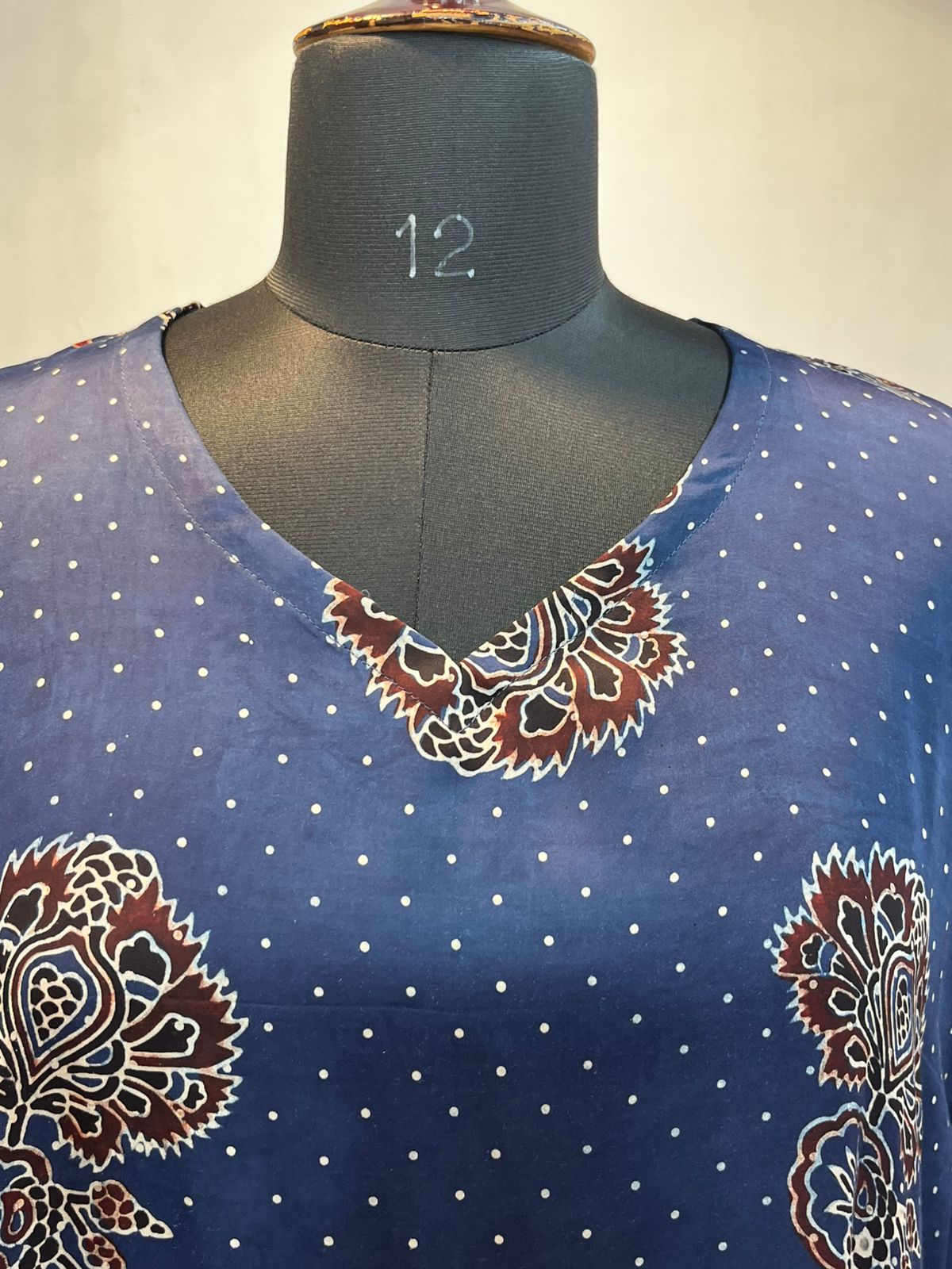 Indigo Ajrakh-Inspired Printed Kaftan