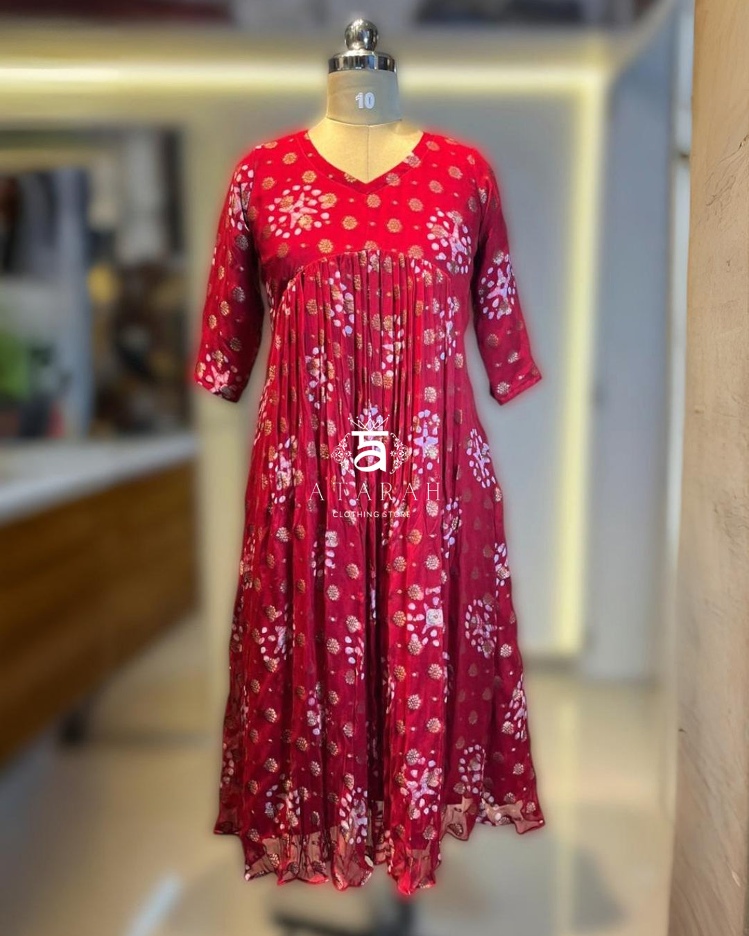 Red Aaliya style kurta
