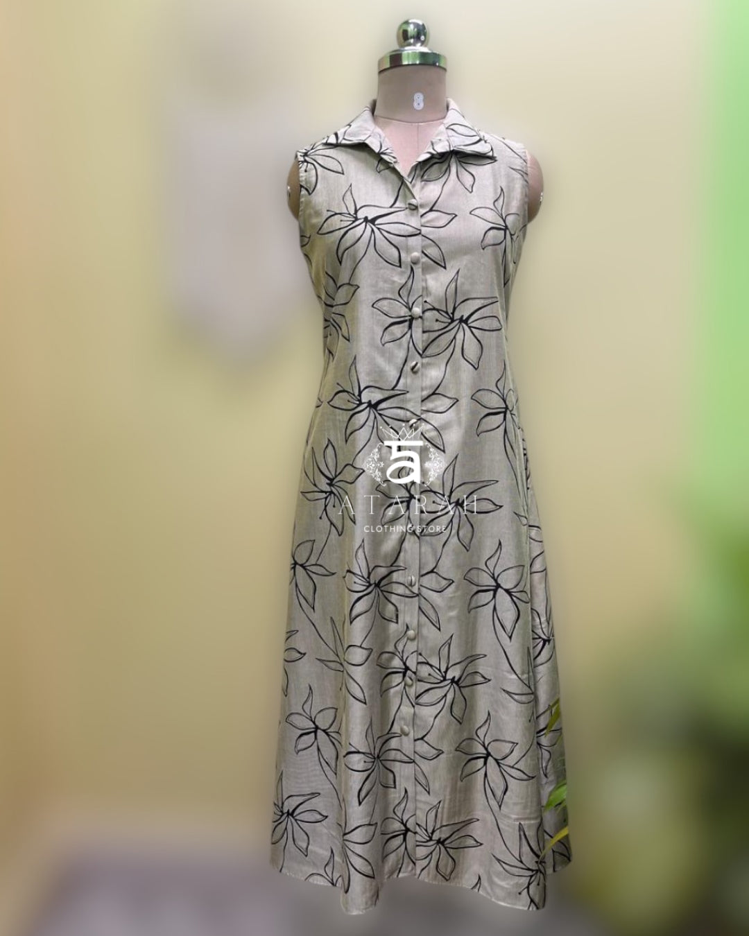 line printed floral dress.