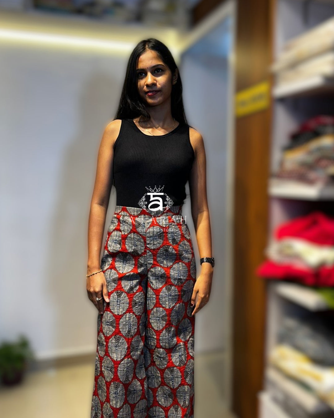 Elegant Printed Wide-Leg Pant