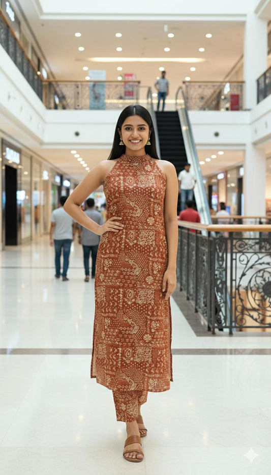 Rust Heritage Halter Co-ord Set