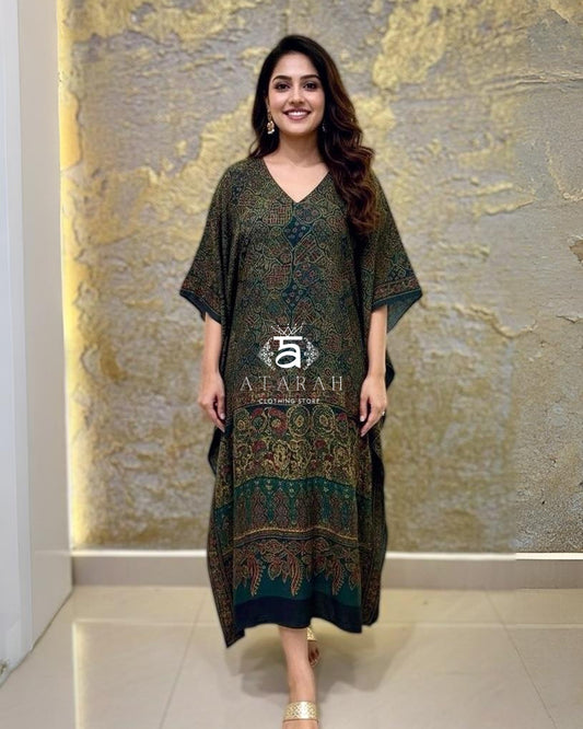 Designer Printed Green Kafthan